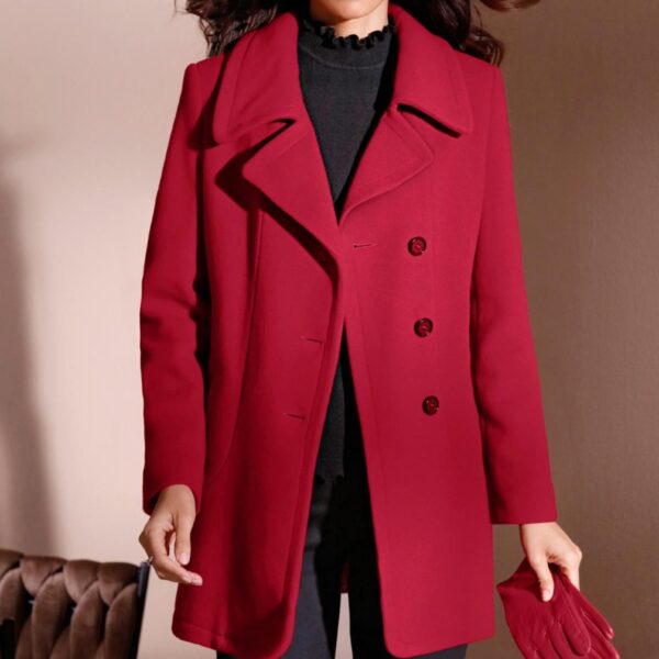 Ashley Brooke Designer wool long jacket, red
