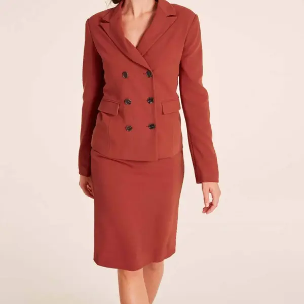 Ashley Brooke Women’s Designer Blazer, Rust Brown