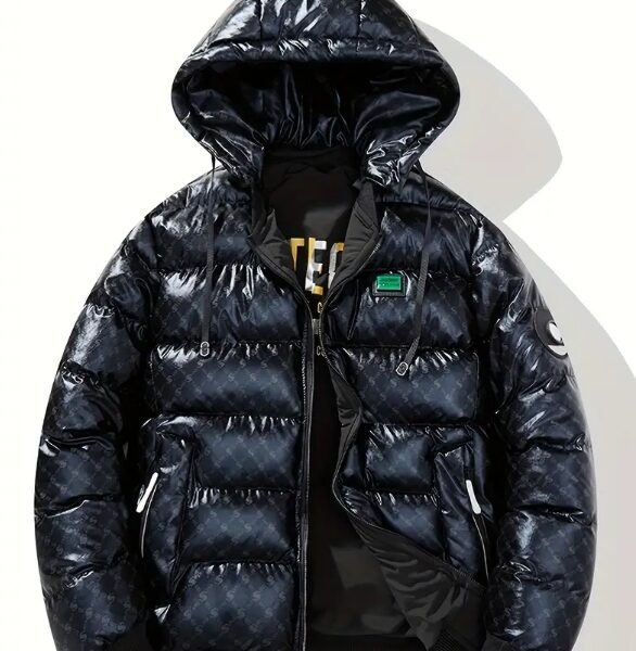 Glossy Scratch™ Men's Puffer Jacket – Shiny Winter Coat for Men | Luxury Warm Streetwear